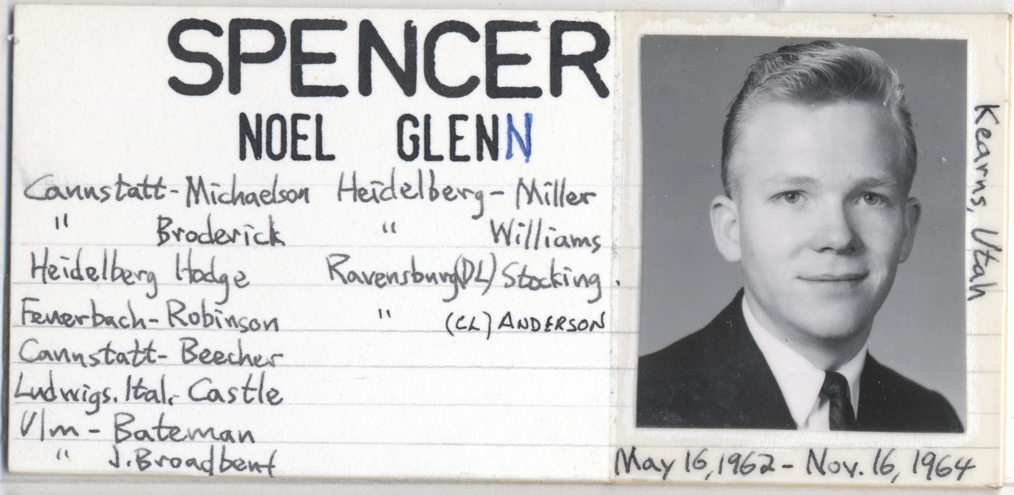 Spencer, Noel Glenn
